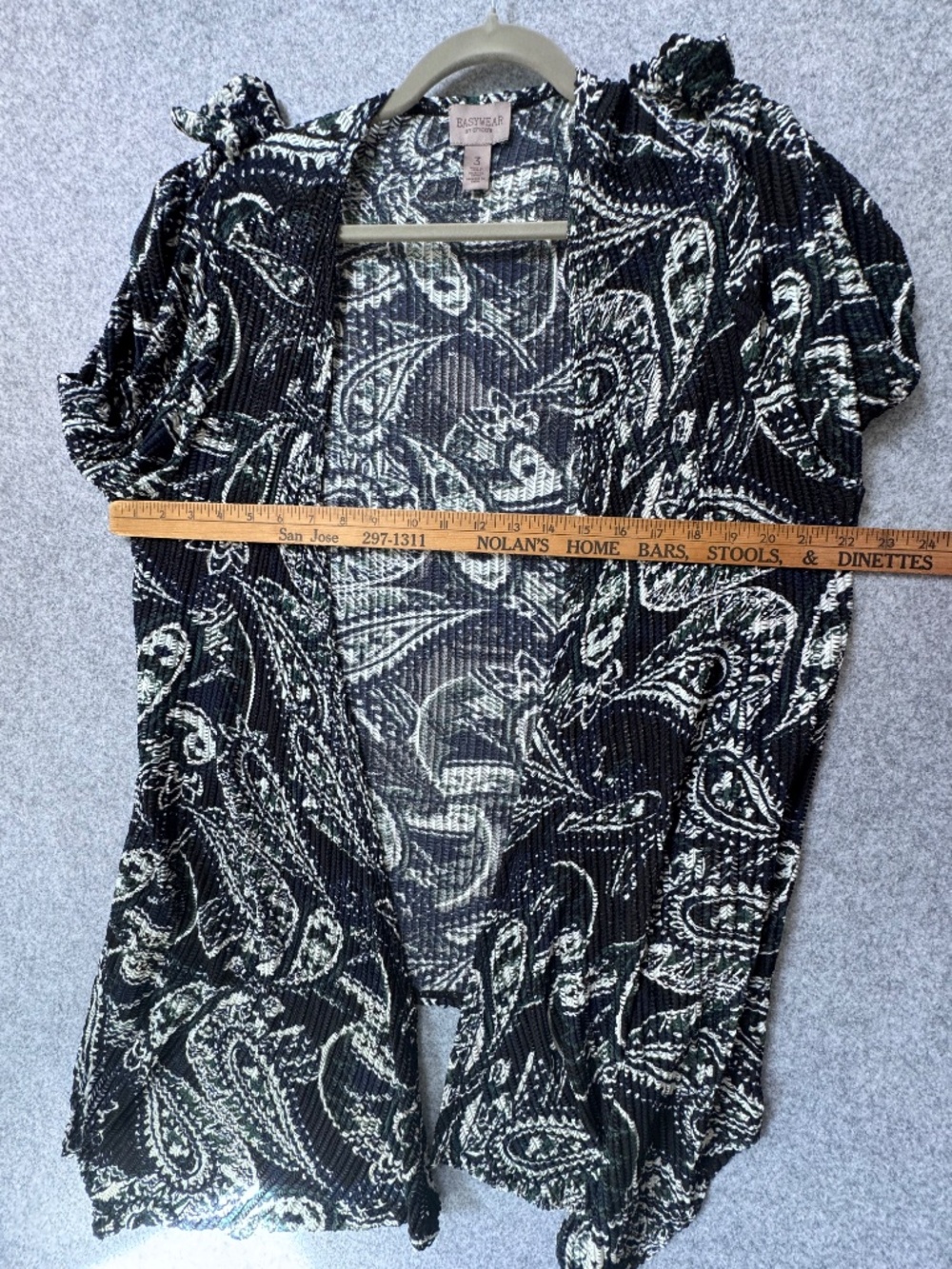 Chico’s Easywear Textured Paisley Cardigan Size 3 - Picture 5 of 7